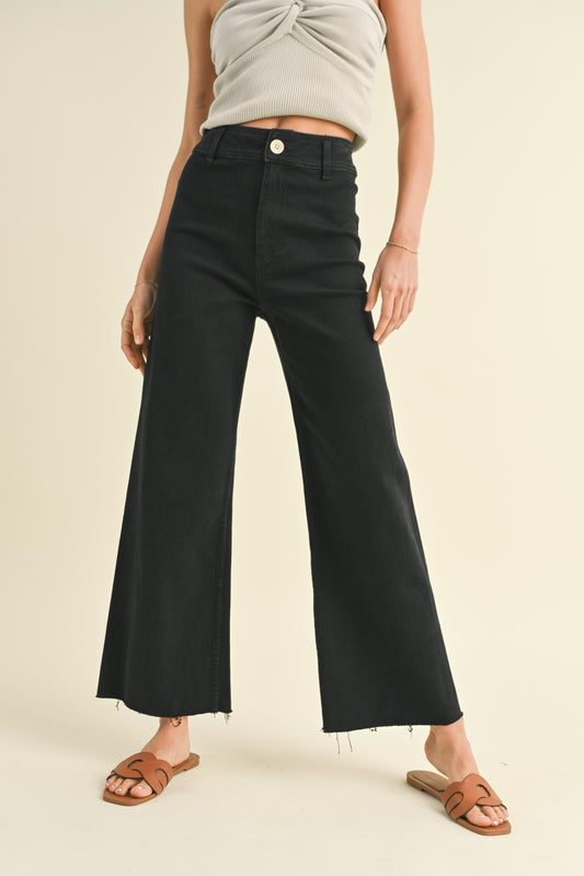 Faded Black- Wide Leg Denim