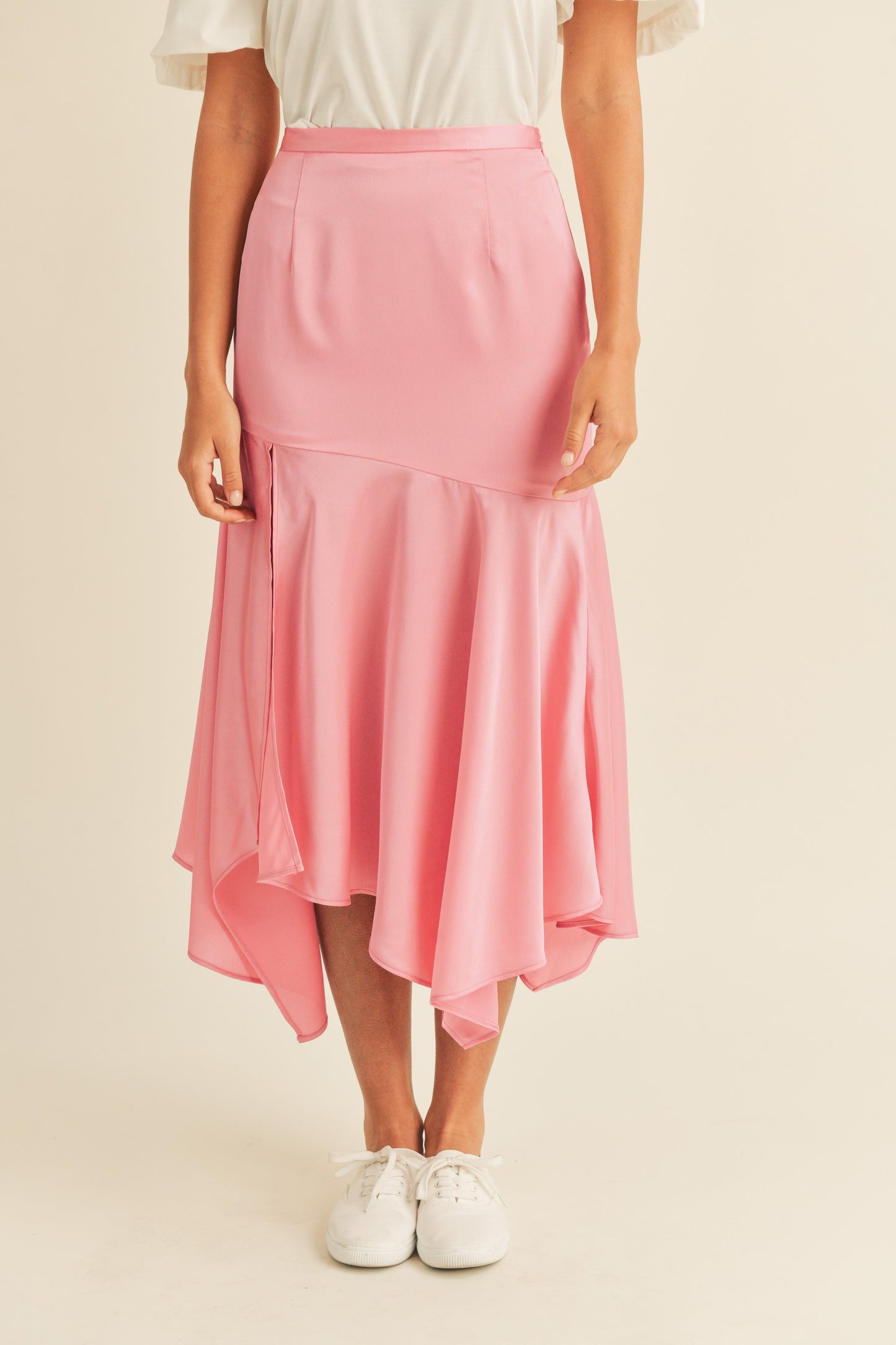 Satin asymmetrical Skirt