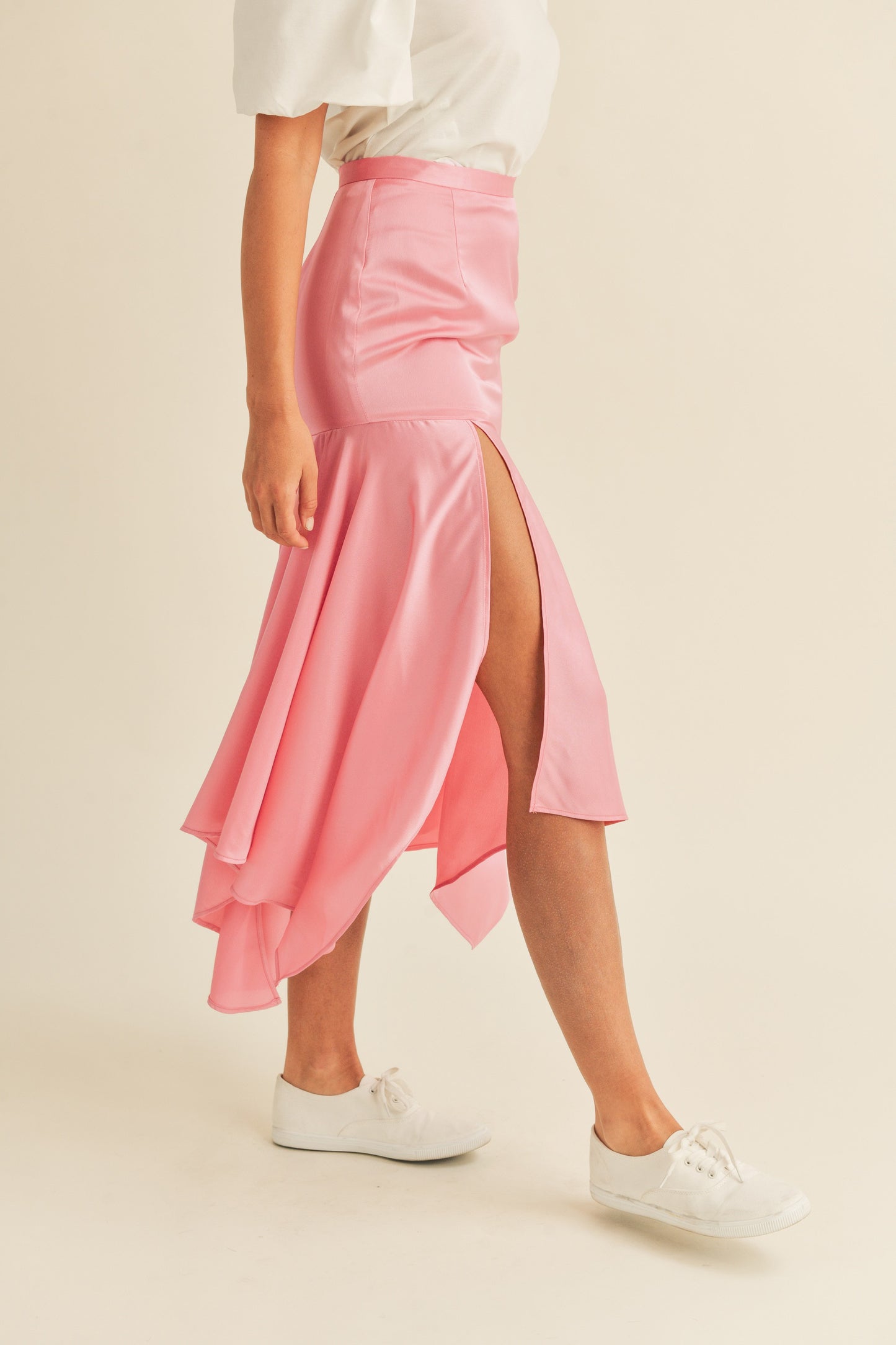 Satin asymmetrical Skirt