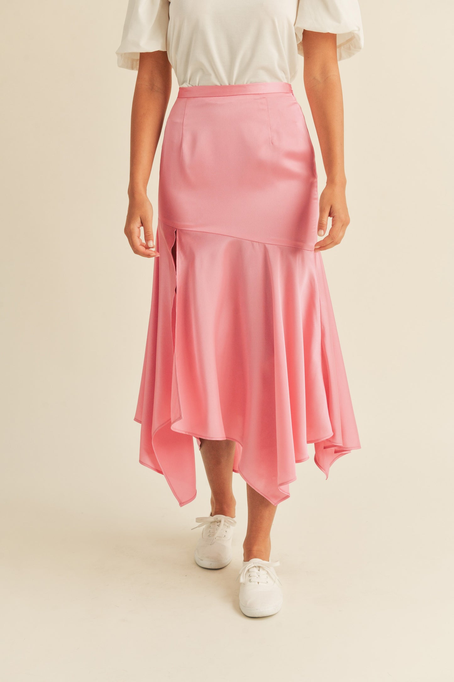 Satin asymmetrical Skirt