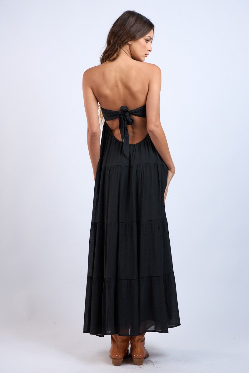 Black Sands Strapless Maxi Dress