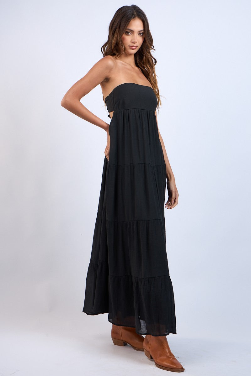 Black Sands Strapless Maxi Dress