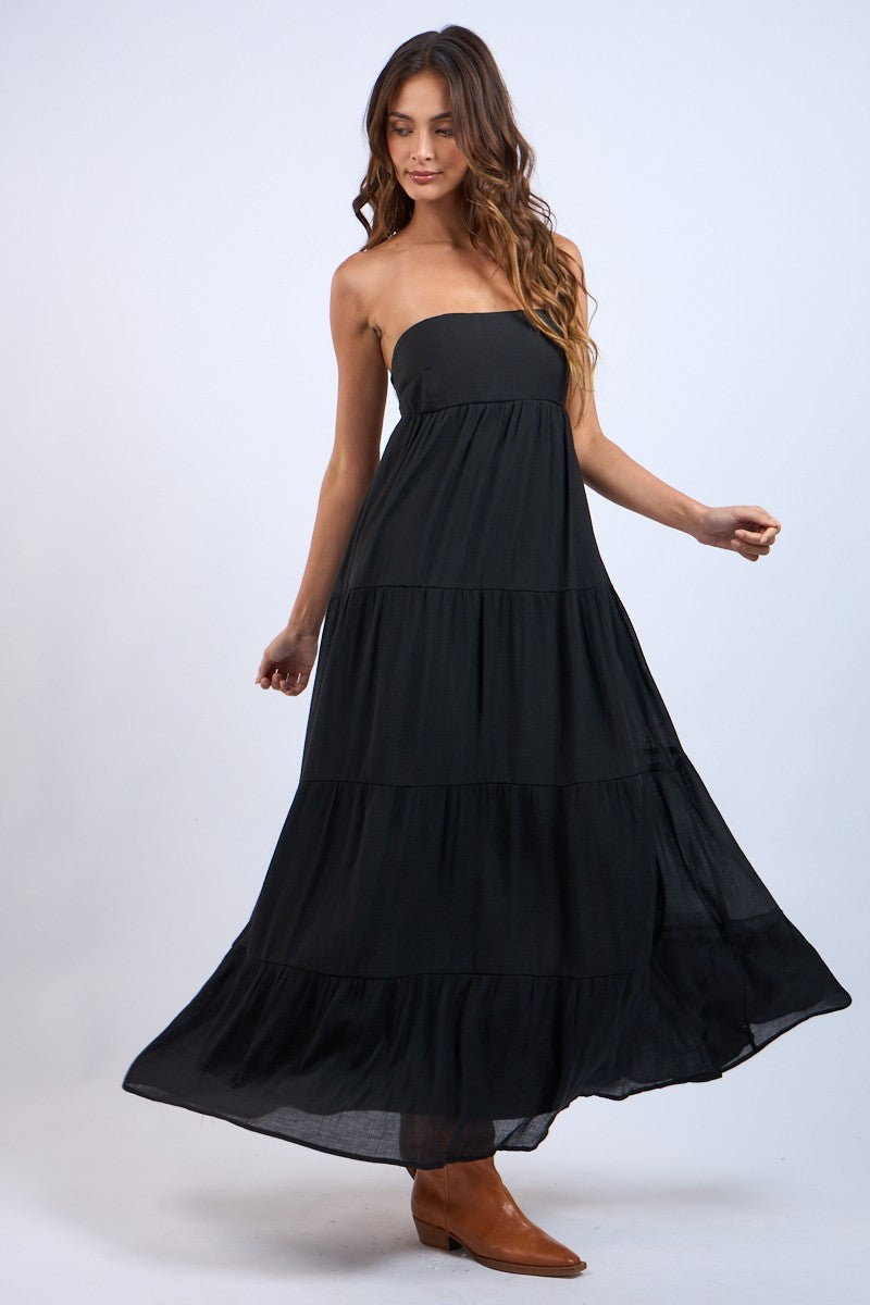 Black Sands Strapless Maxi Dress