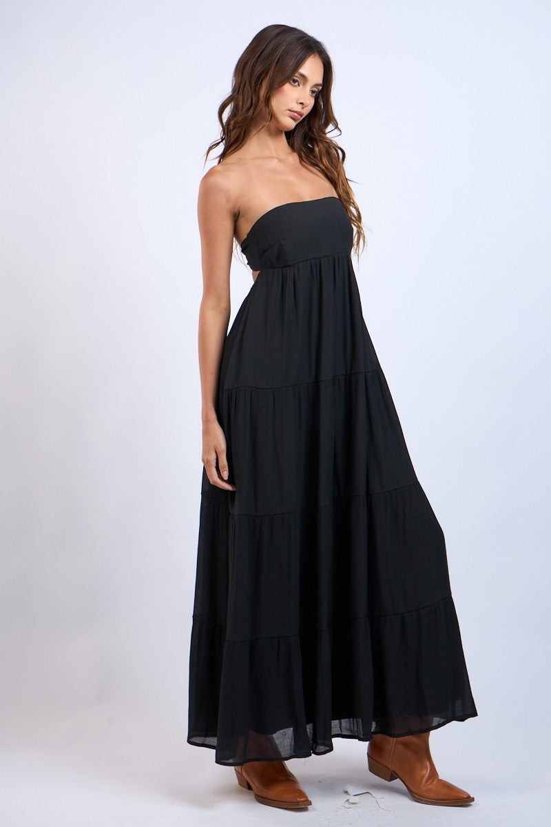 Black Sands Strapless Maxi Dress