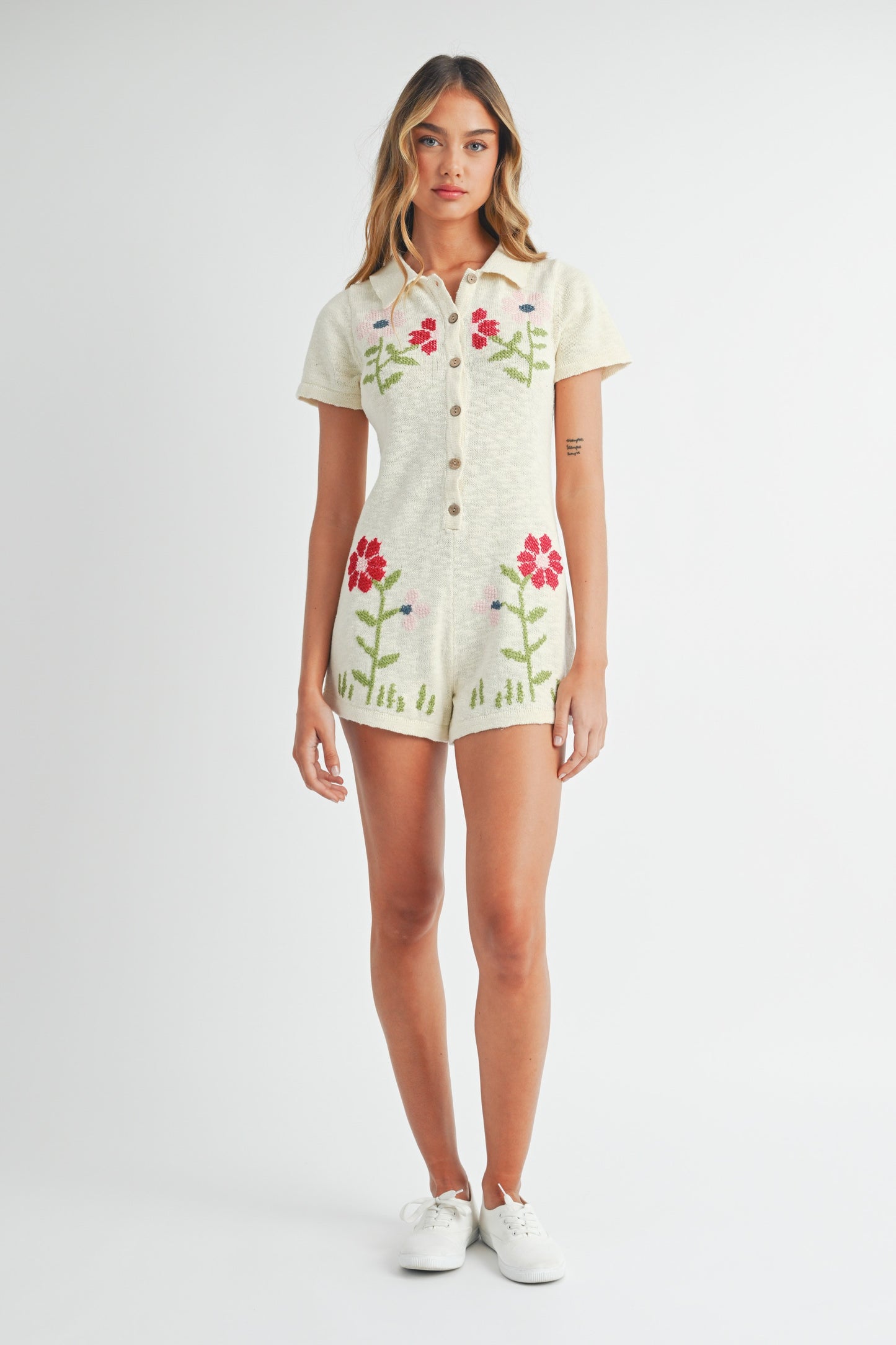 Floral Bliss Button Down Romper