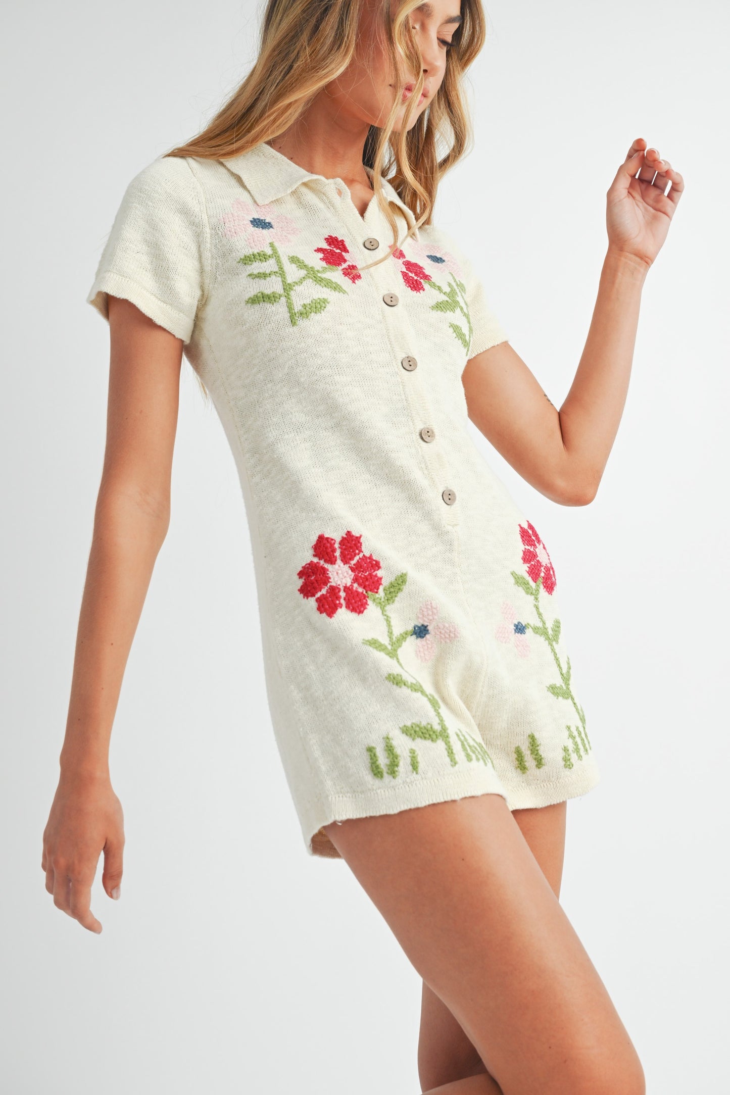 Floral Bliss Button Down Romper