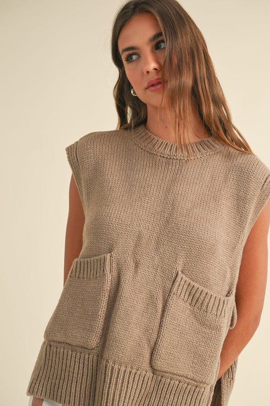 Autumn Mocha Side-Tie Sweater