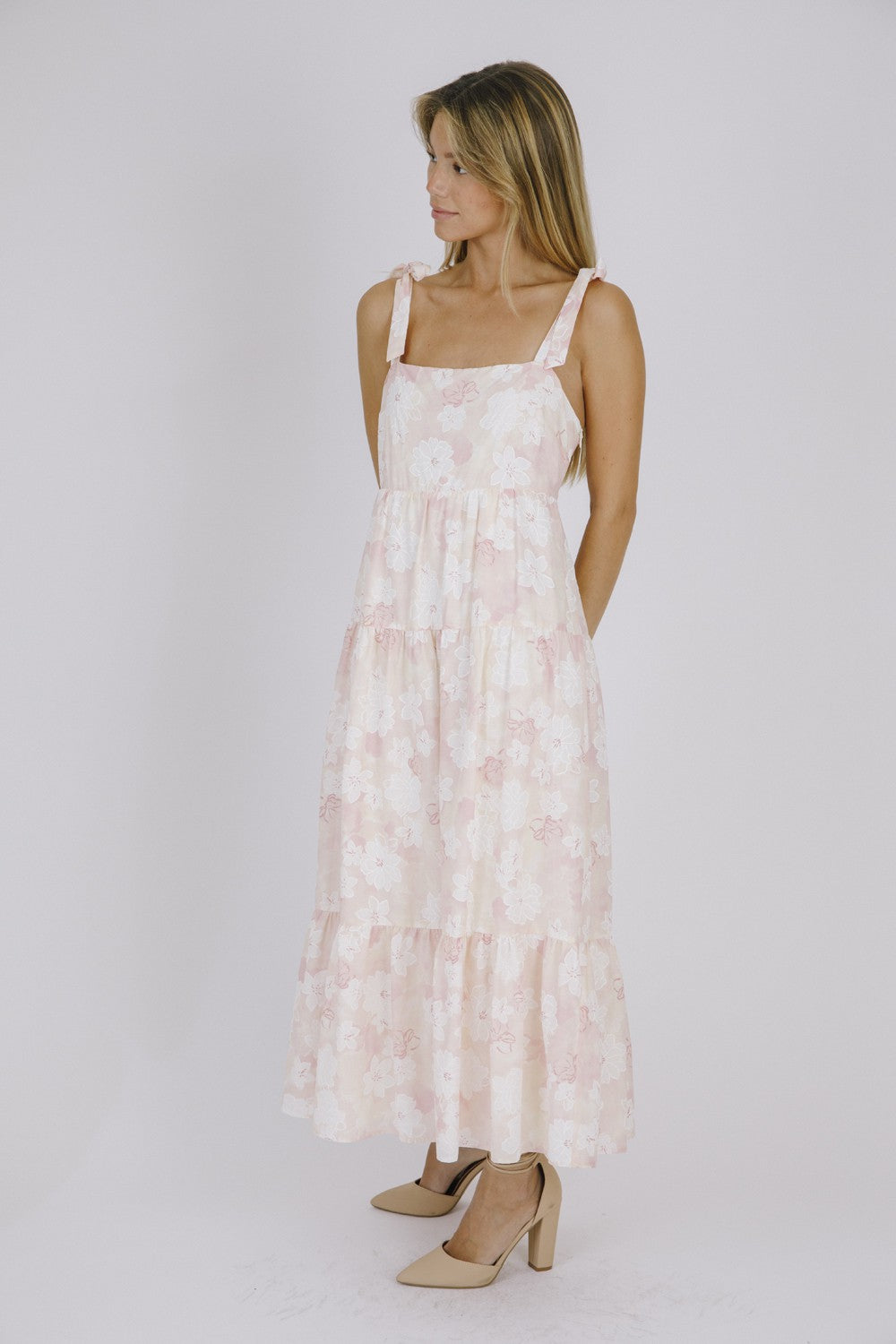 Gloria Floral Ruffle Midi Dress