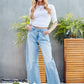 high-rise distressed slouchy horseshoe jeans