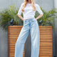 high-rise distressed slouchy horseshoe jeans