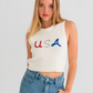 USA Knit Cropped Tank Top