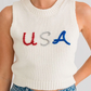 USA Knit Cropped Tank Top