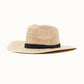 Olive & Pique Palm leaf wide western hat