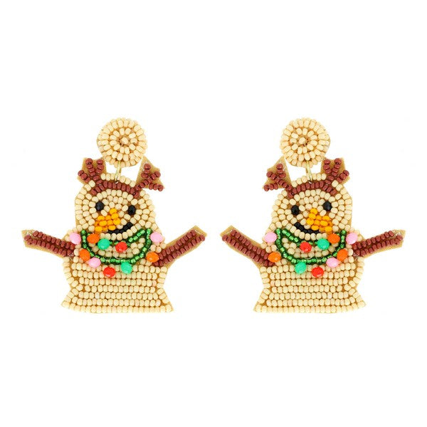 Rudolph Reindeer Beaded Earrings