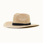 Olive & Pique Palm leaf wide western hat