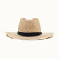 Olive & Pique Palm leaf wide western hat