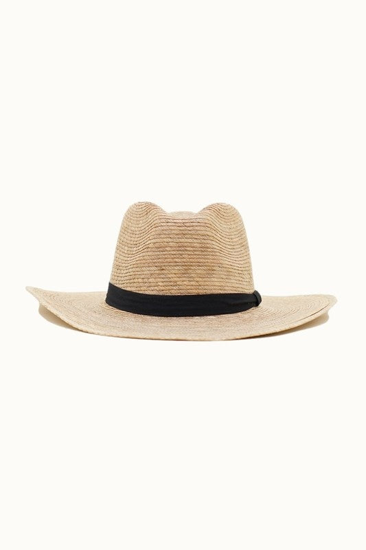 Olive & Pique Palm leaf wide western hat